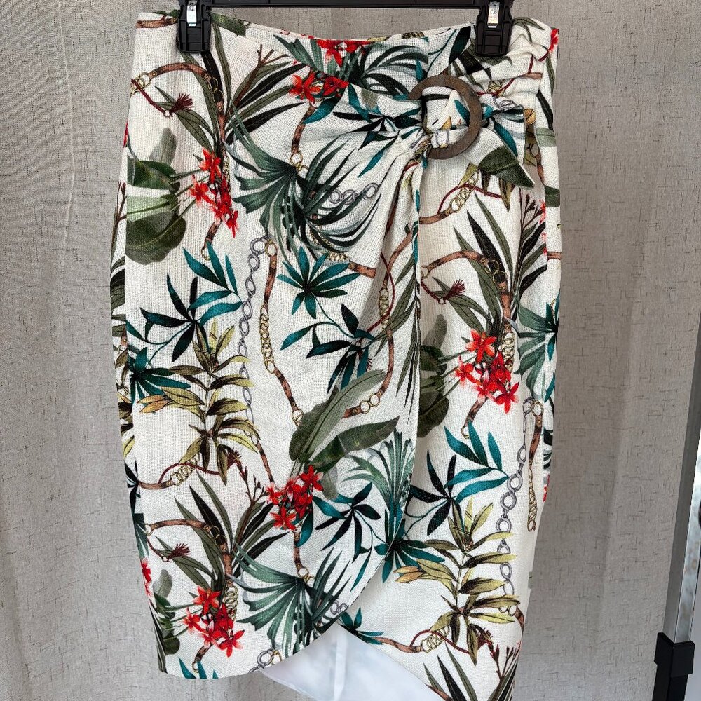 Drew Tropical Wrap Skirt